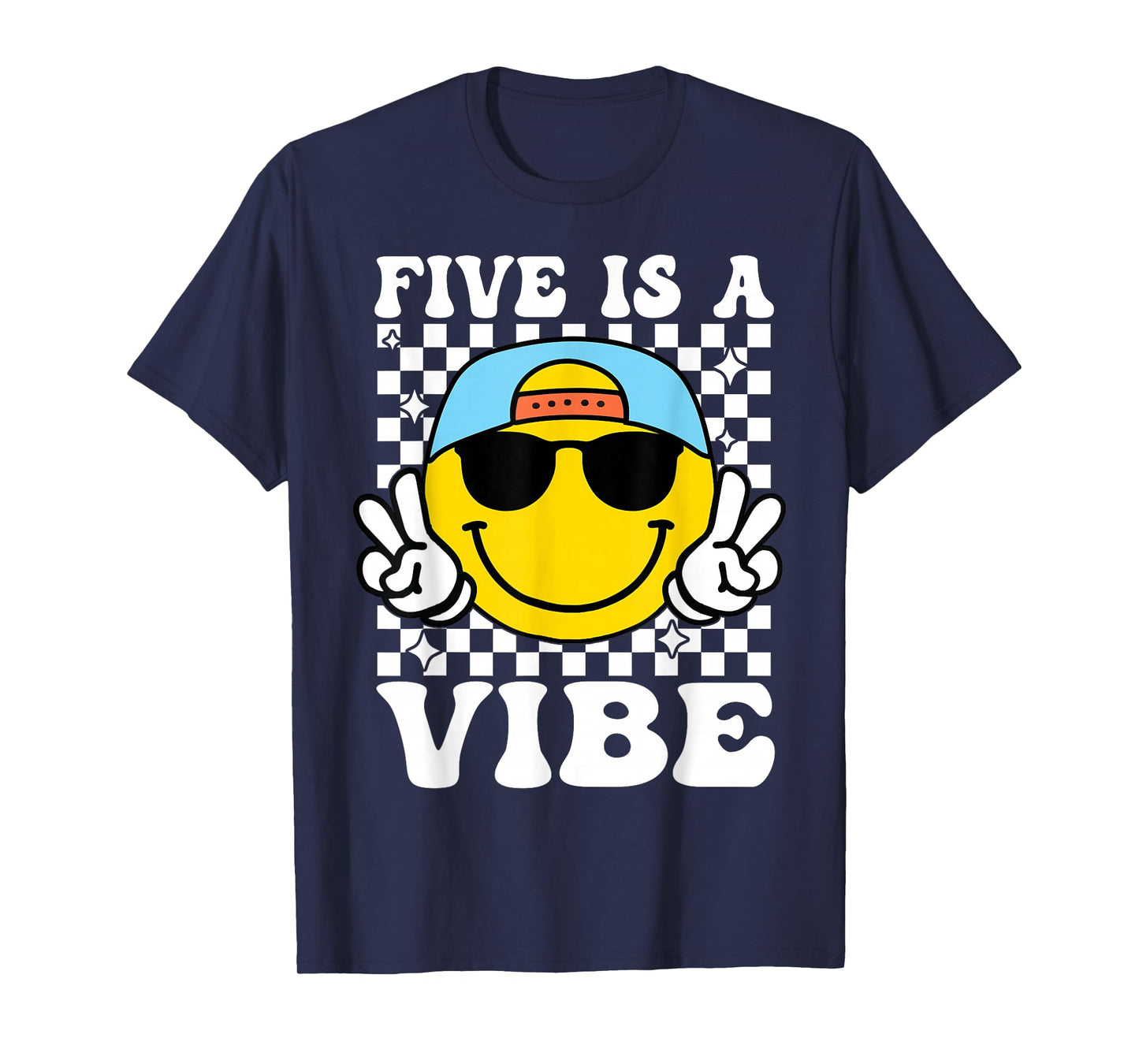 Five is a Vibe 5th Birthday Groovy Boys Girls 5 Years Old T-Shirt