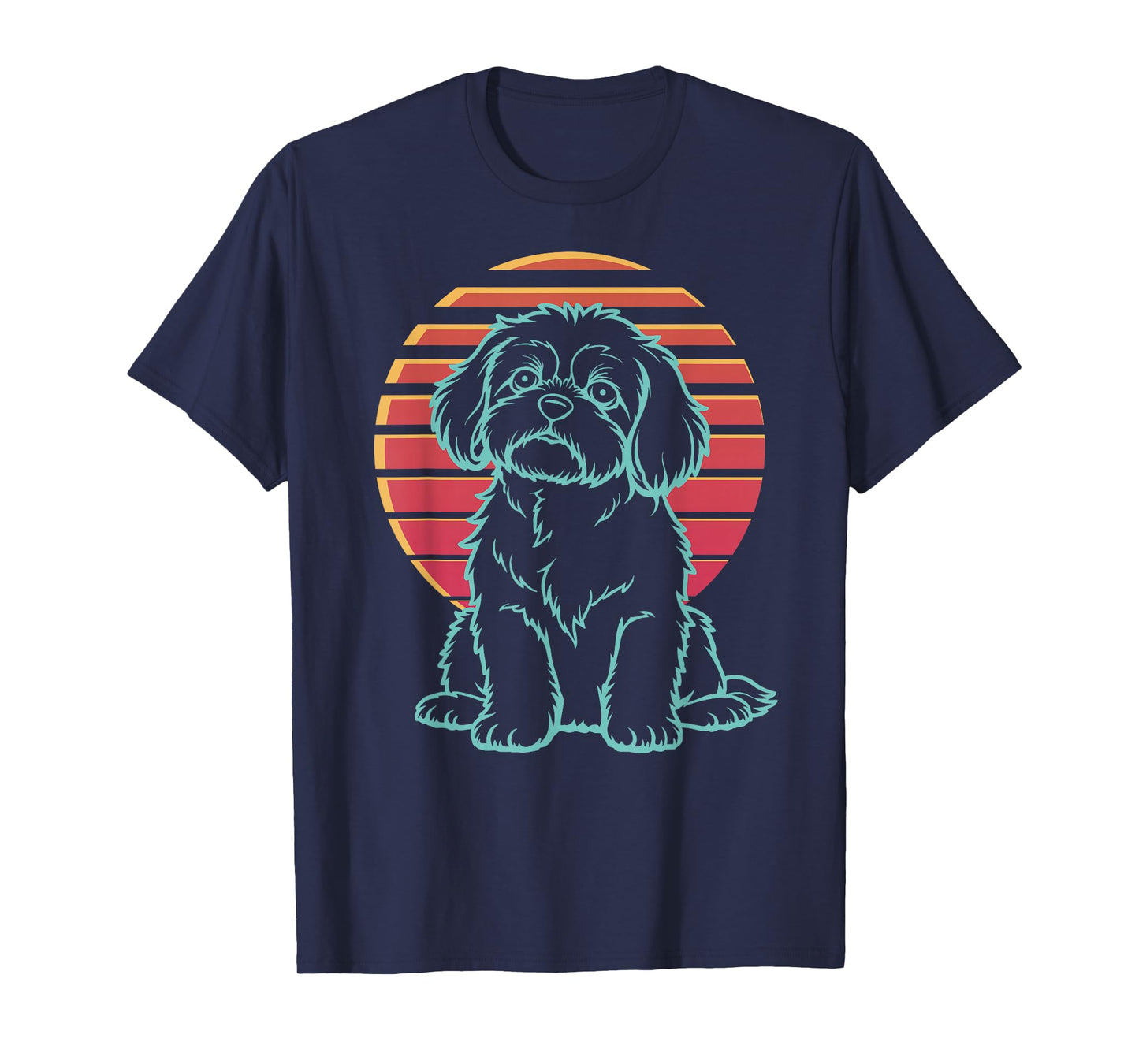 Shih Tzu Lover Dog Owner Retro Synthwave 80s T-Shirt