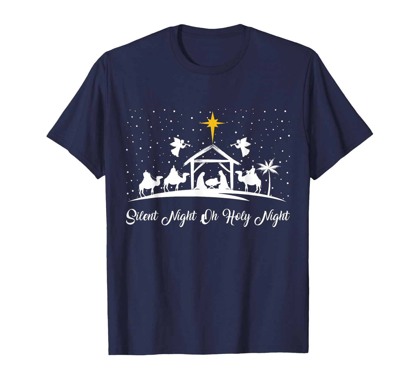 Silent Night Holy Night Nativity Scene Christian Christmas T-Shirt