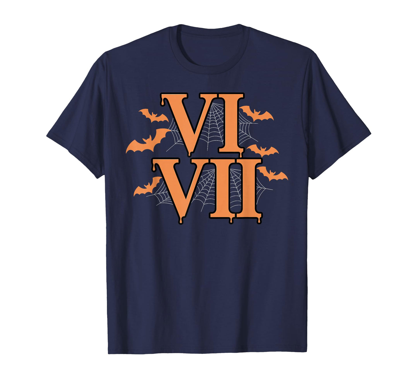 Roman Numerals VI VII 67 Meme Gen Alpha Halloween Six Seven T-Shirt
