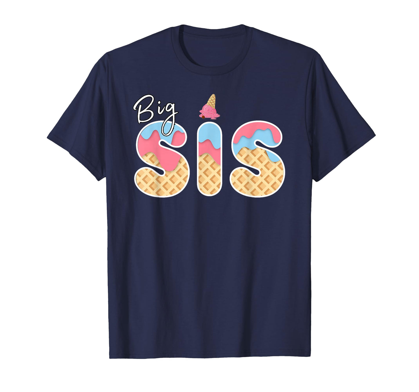 Ice Cream Big Sis 1st Birthday Matching Family T-Shirt