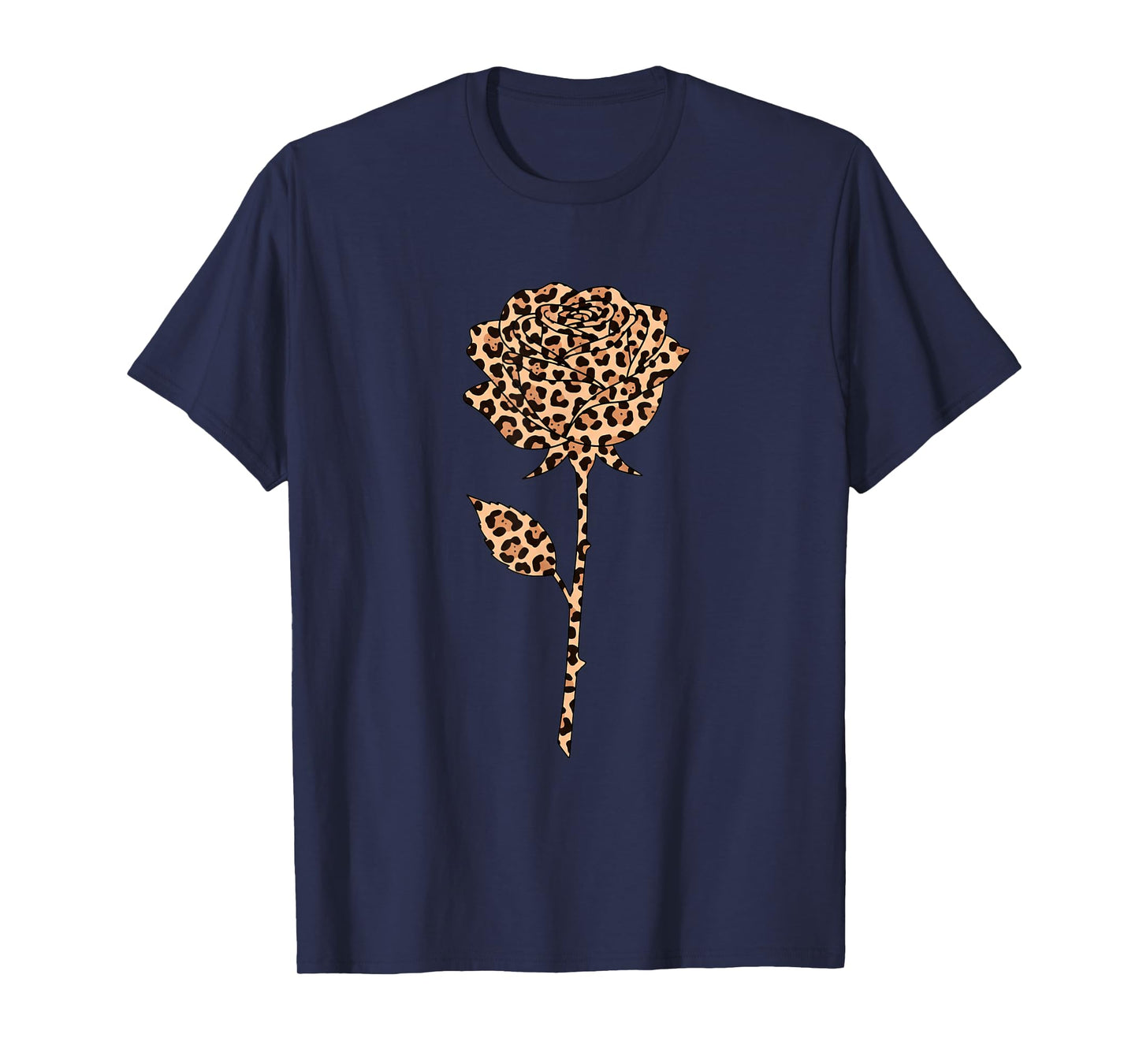 Leopard Rose Floral Safari Print Cheetah Pattern Jungle Art T-Shirt