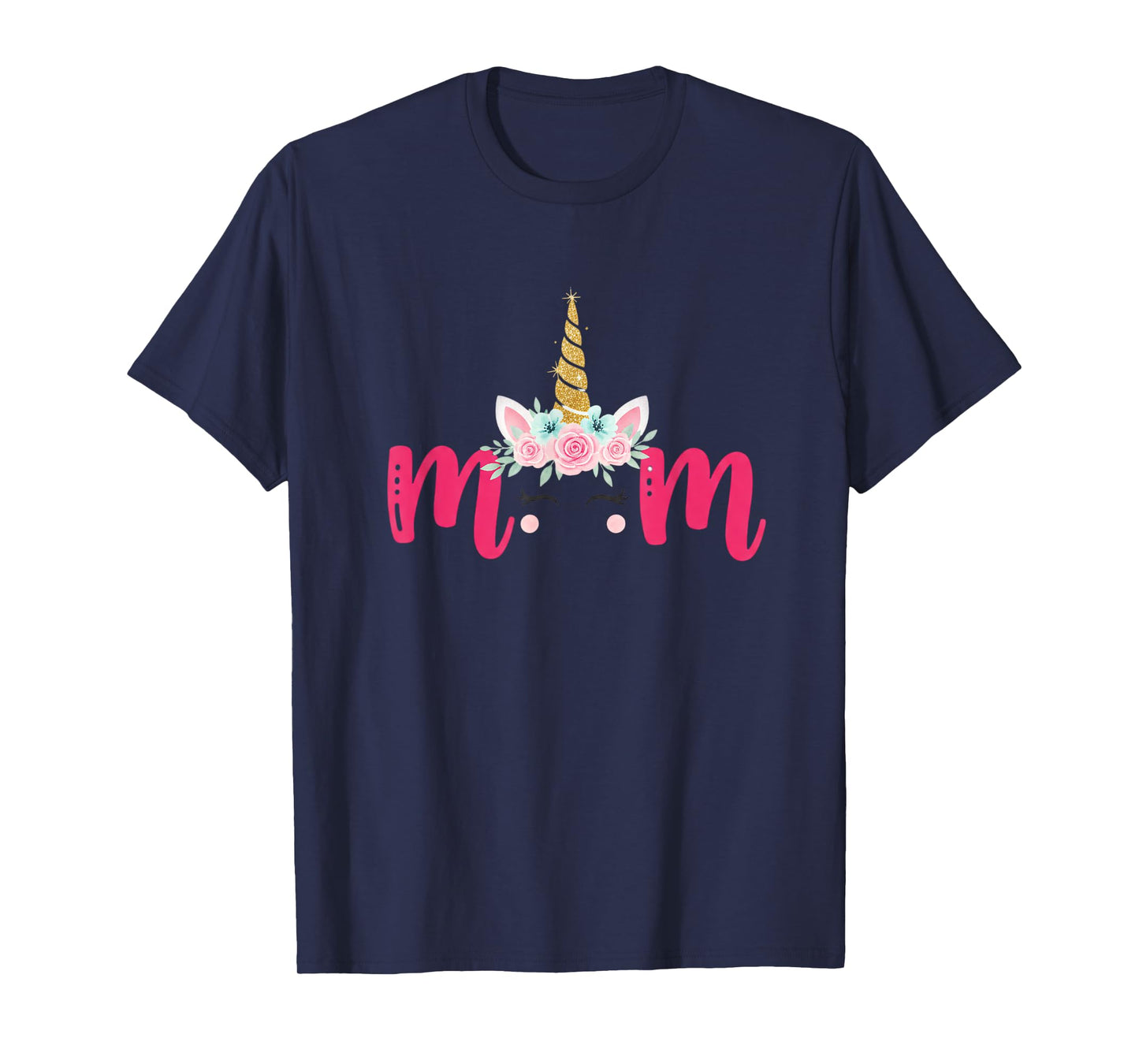 Mom Unicorn Floral Horn Mother's Day Birthday MatchingFamily T-Shirt