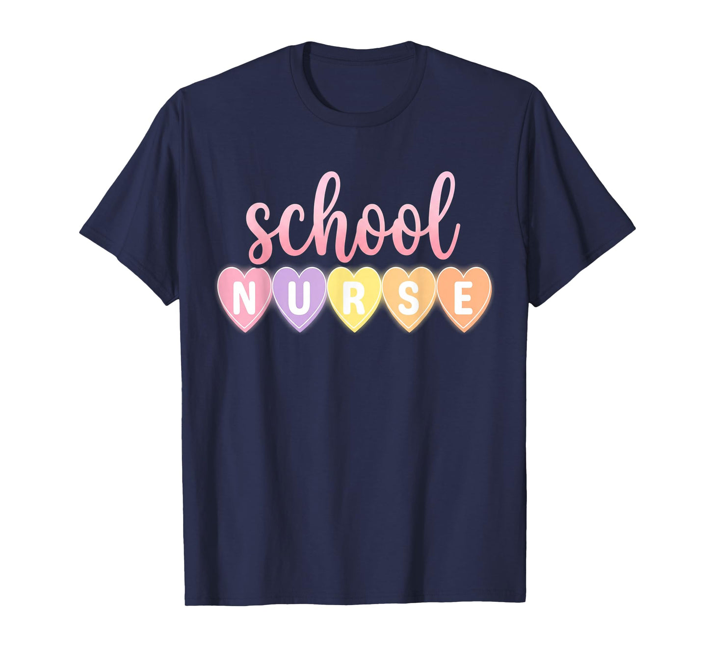 Hearts School Nurse Medical Assistant Valentines Day Nurses T-Shirt