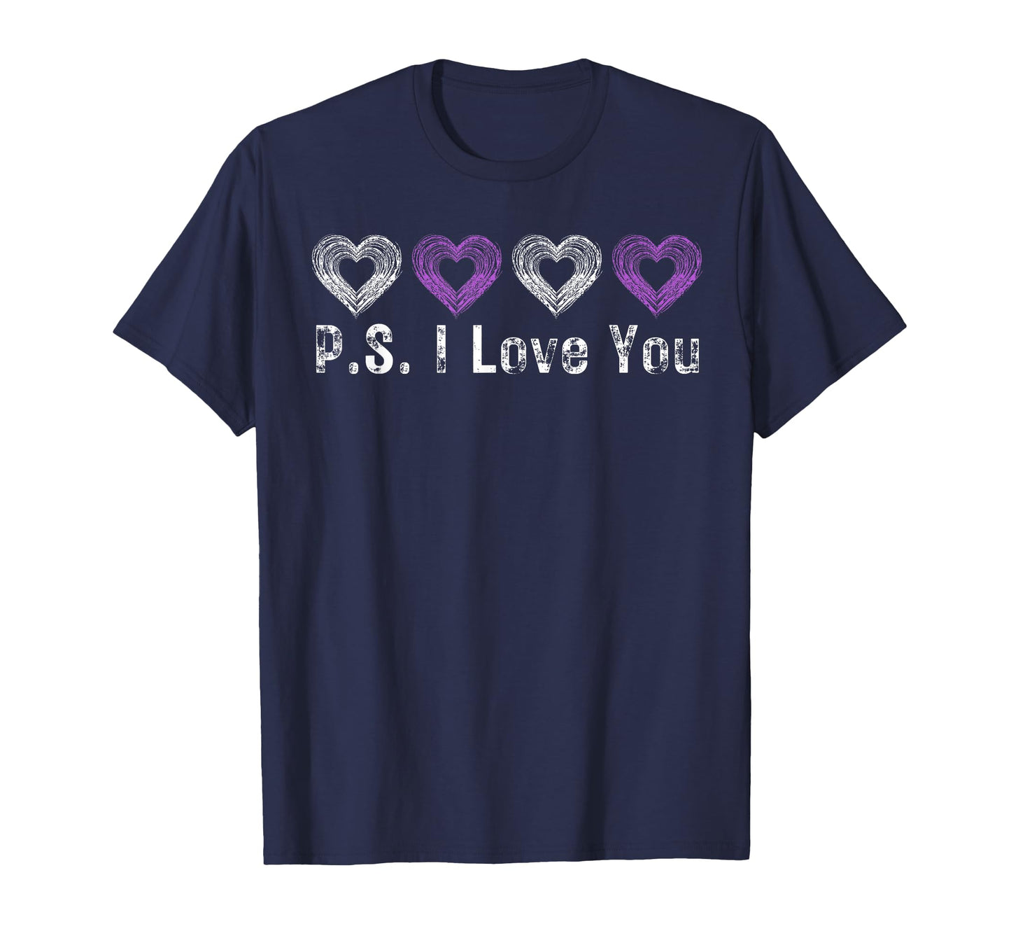 PS I Love You Day Valentine's Day Purple Heart Women Men Kid T-Shirt