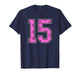 Pink Soccer Pattern Number 15 Jersey Player Uniform #15 T-Shirt