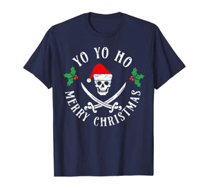 Pirate Christmas Santa Hat Funny Birthday Dad Men Boys Kids T-Shirt