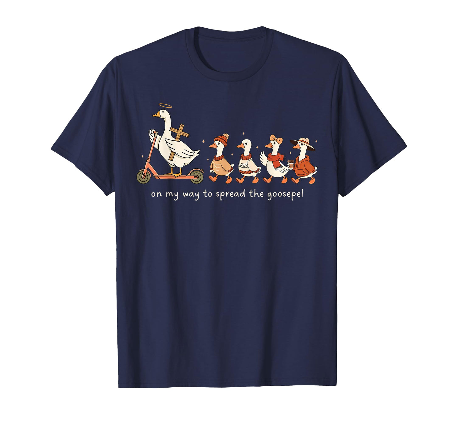 On My Way to Spread The Gospel Funny Goose Christian Goose T-Shirt