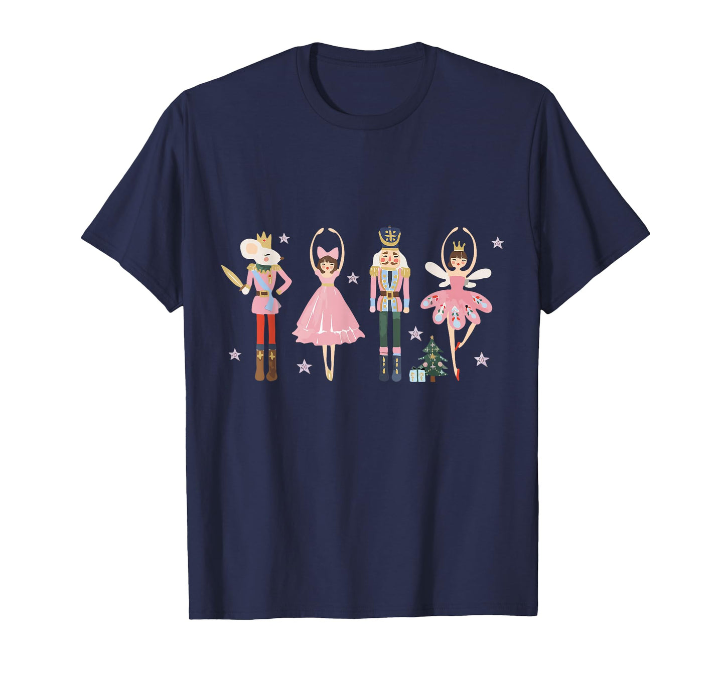 Vintage Pink Nutcrackers Ballet Sugar Plum Fairy Girl Xmas T-Shirt