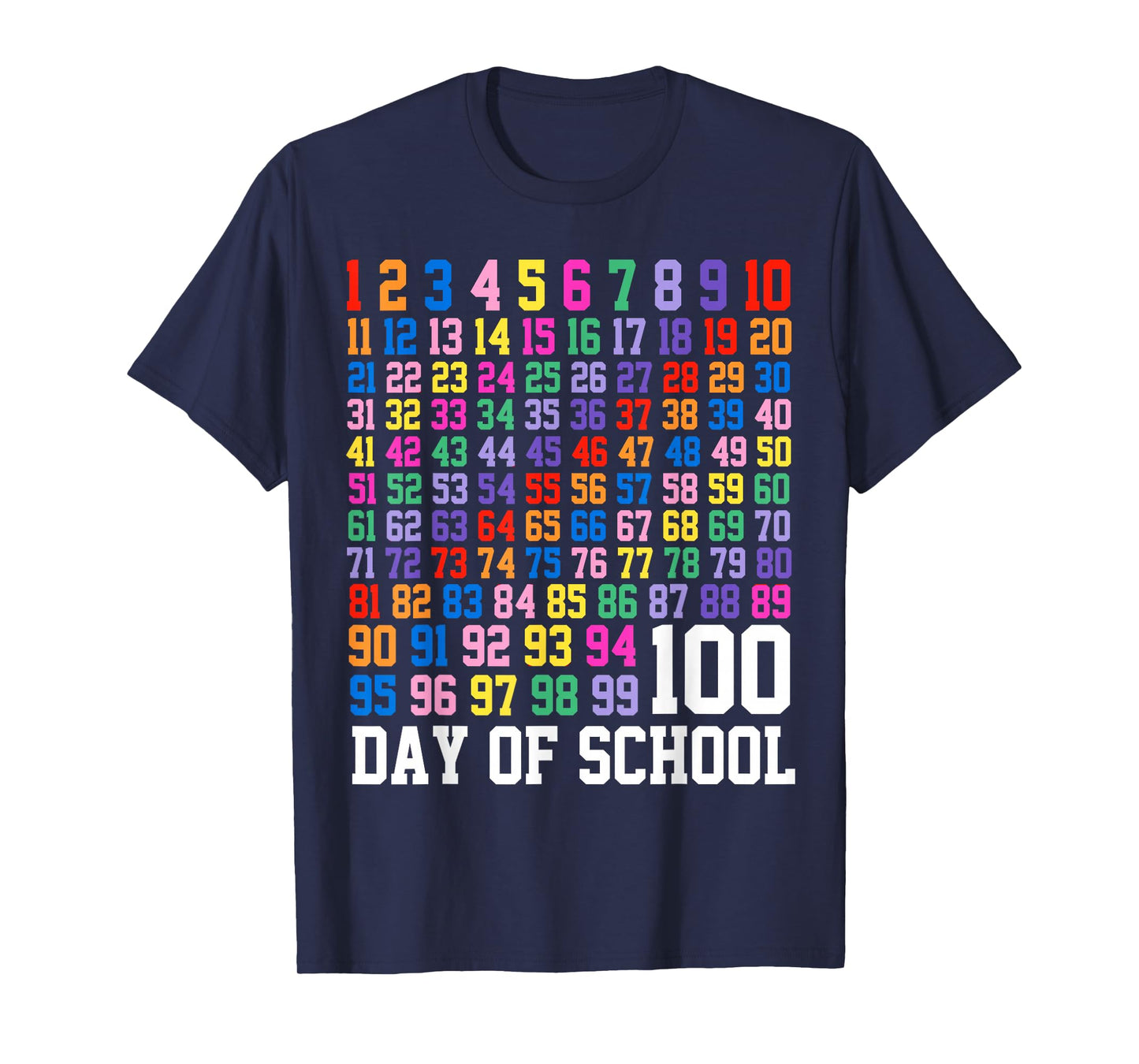 100th Day of School Teacher Student 100 Days Math Numbers T-Shirt