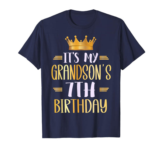 It's My Grandson's 7th Birthday Happy 7 Years Old T-Shirt