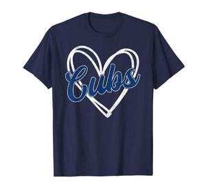Vintage Cubs Name Heart for Men Women and Kids T-Shirt