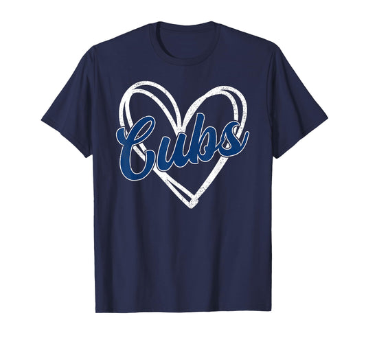 Vintage Cubs Name Heart for Men Women and Kids T-Shirt