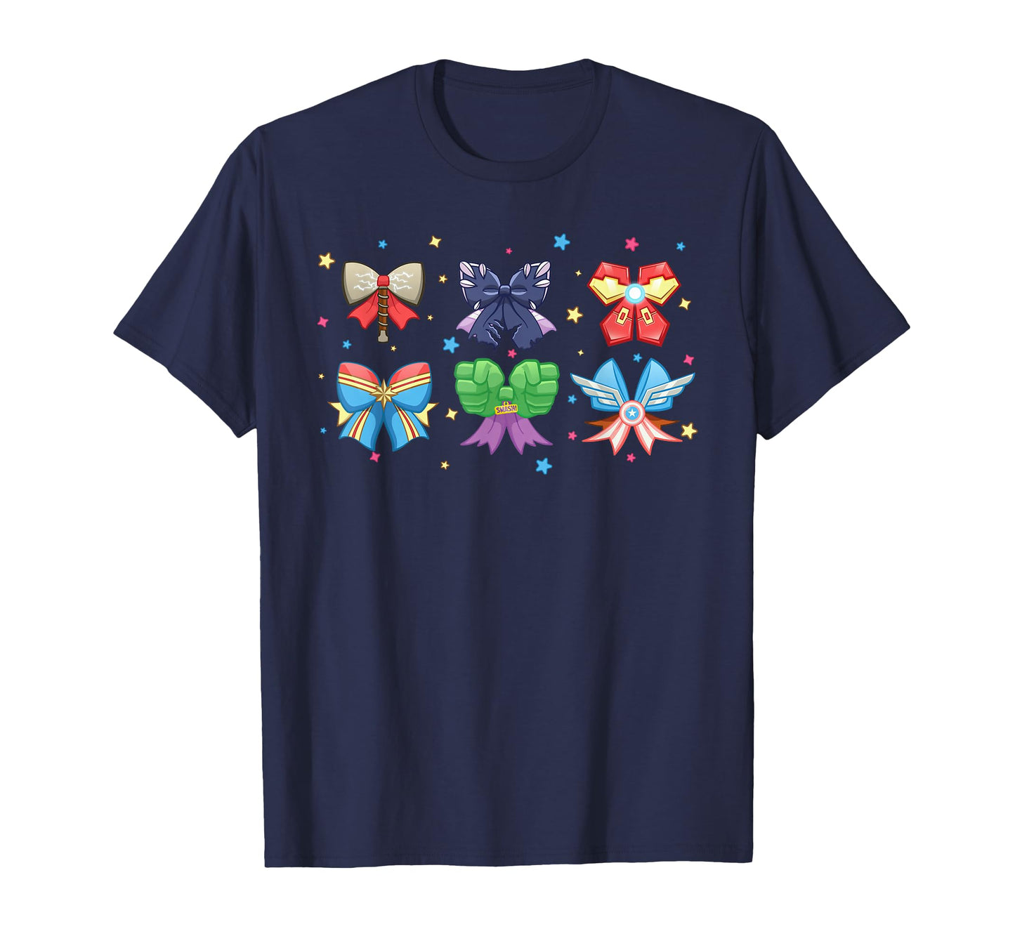 Marvel Avengers Team Coquette Style Cute Fashion Bows T-Shirt