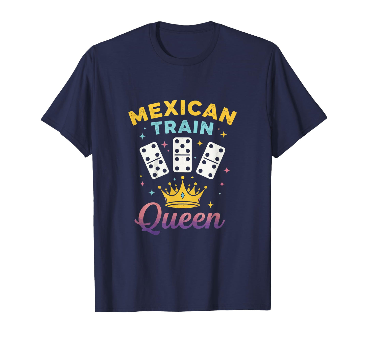 Mexican Train Queen Domino Player Dominoes Lover Tile Game T-Shirt