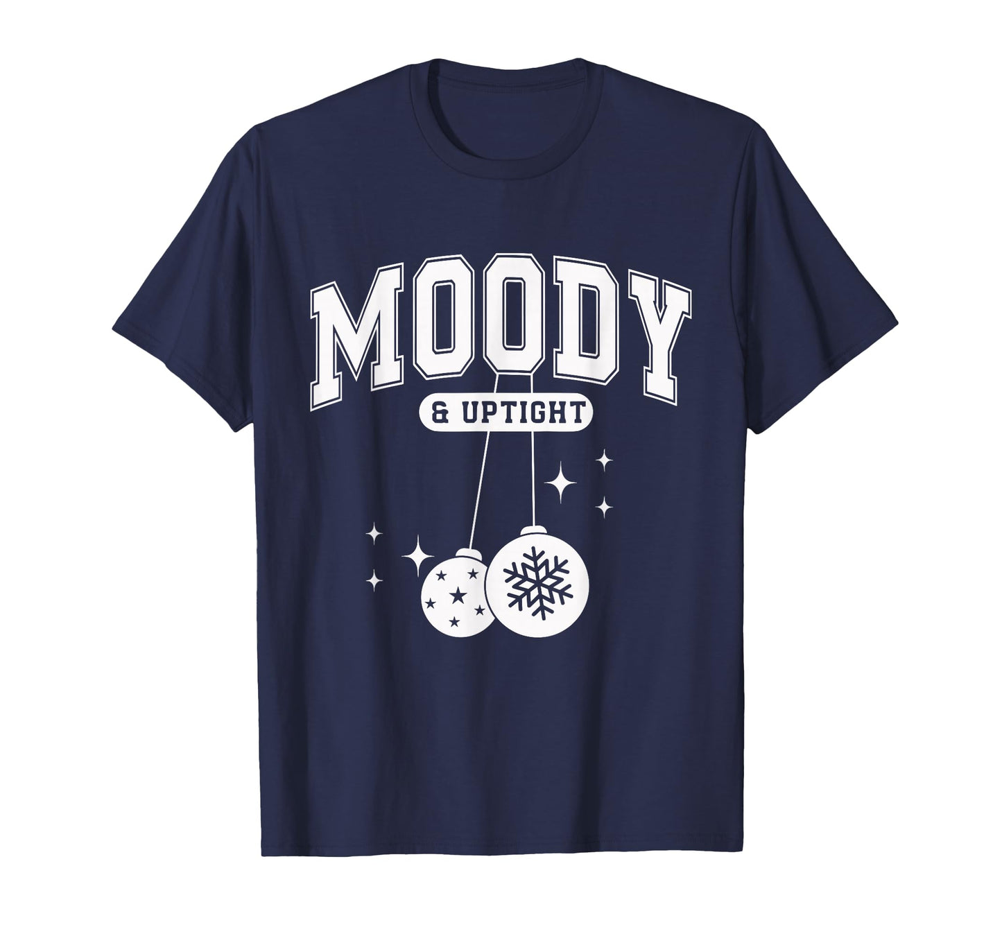 Moody and Uptight Merry and Bright Christmas Couple Pajama T-Shirt