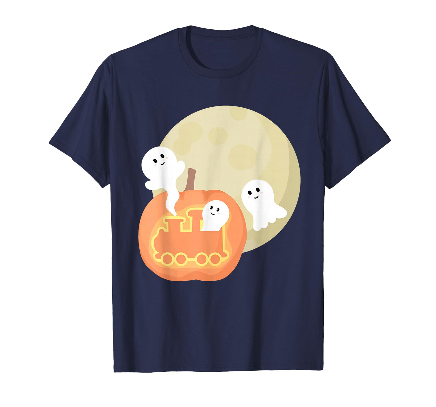 Halloween Train Moon, Cute Spooky Pumpkin, Train Lover Boys T-Shirt