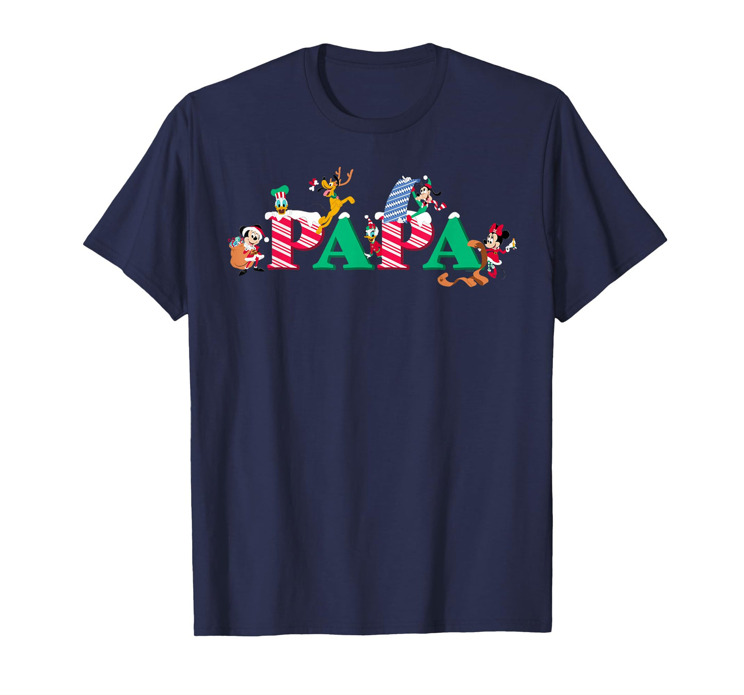 Disney Papa Candy Cane Holiday Christmas Family Trip Gift T-Shirt