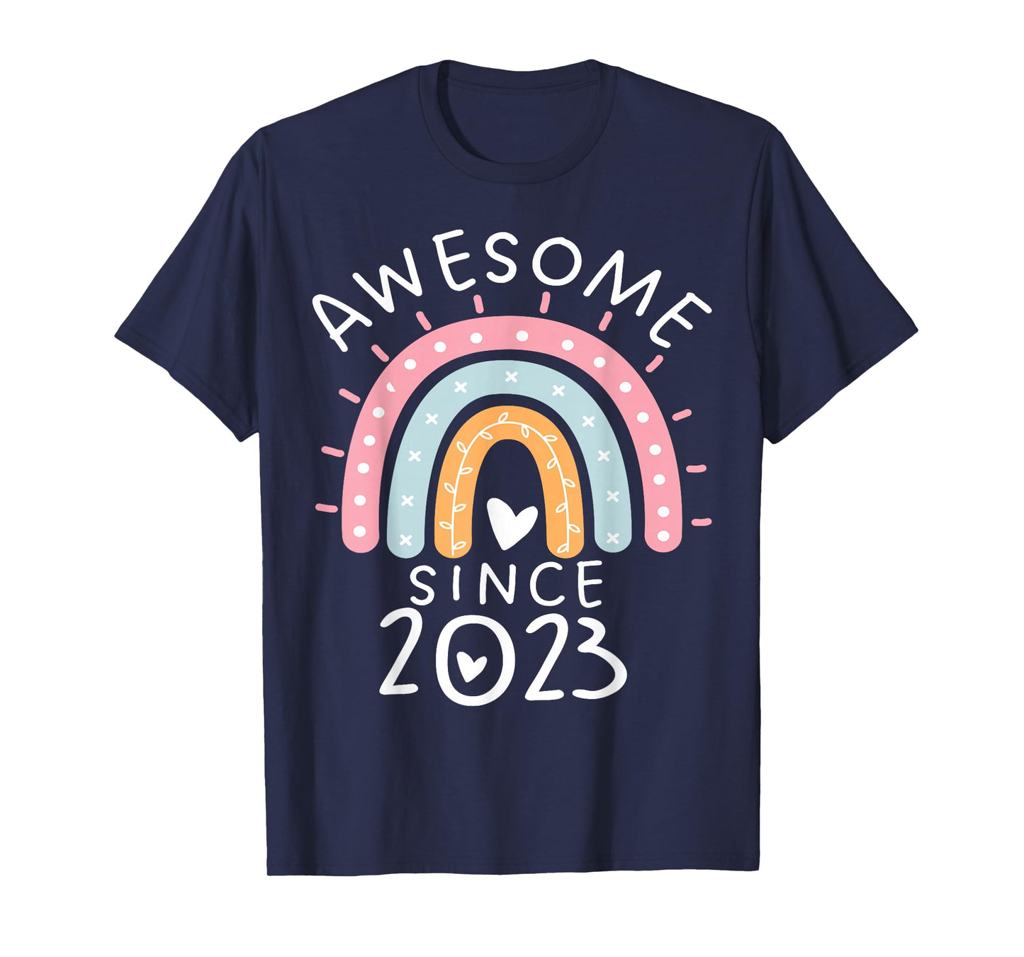 Awesome Since 2023 3rd Birthday Rainbow Girls Born in 2023 T-Shirt