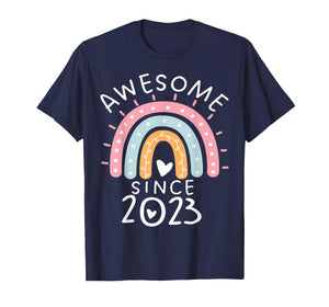 Awesome Since 2023 3rd Birthday Rainbow Girls Born in 2023 T-Shirt