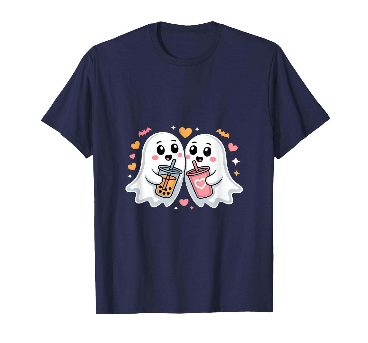 Cute Halloween Ghosts Bubble Tea Lovers T-Shirt