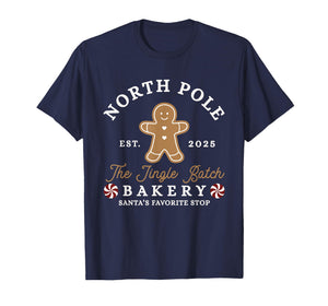 North Pole Christmas The Jingle Batch Bakery Santas Favorite T-Shirt