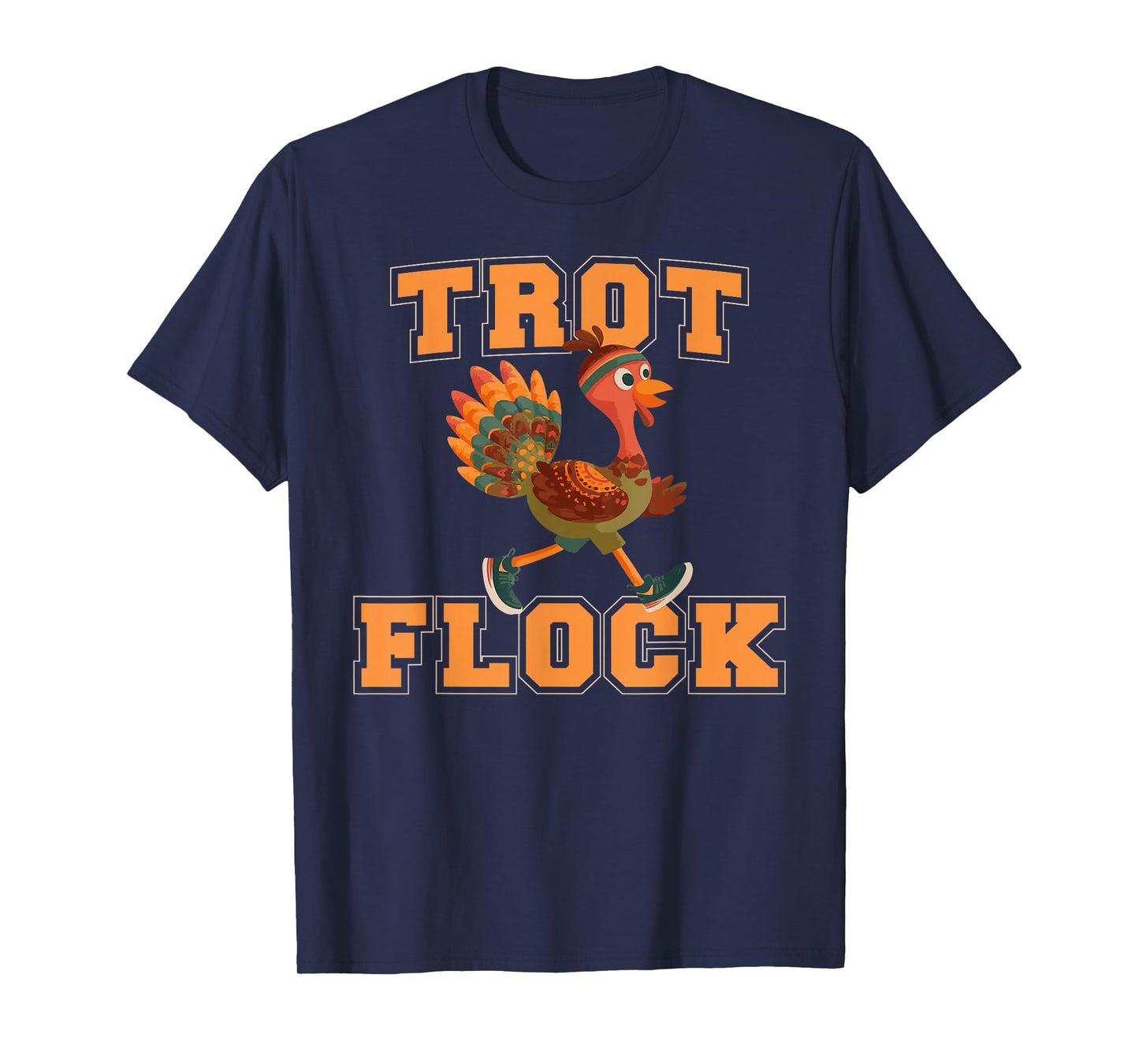 Turkey Trot Flock Thanksgiving 5k 10k Group Running Costume T-Shirt
