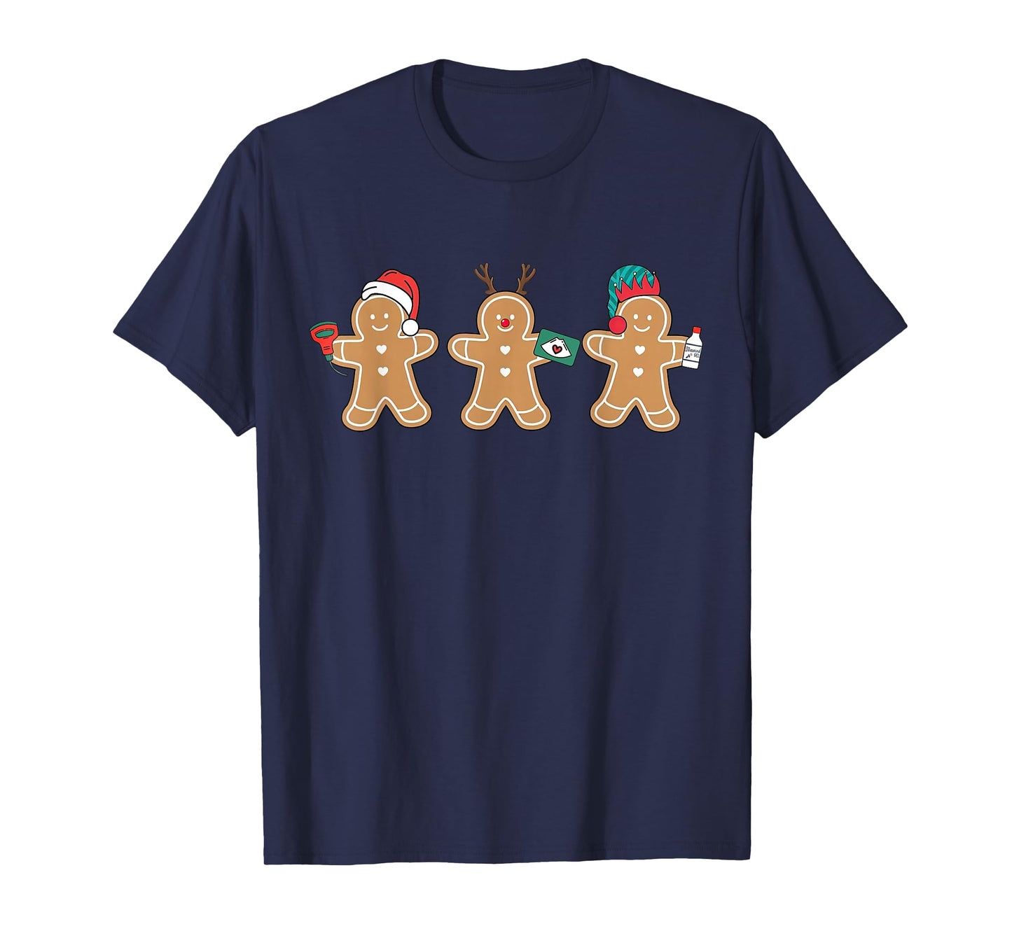 Sonographer Gingerbread Ultrasound Tech Christmas MFM Nurse T-Shirt