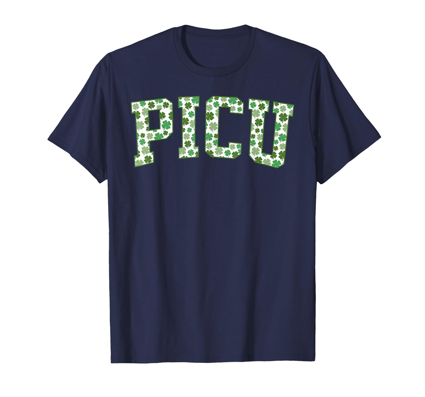 Retro PICU Nurse Shamrock St Patrick Day Pediatric ICU Nurse T-Shirt
