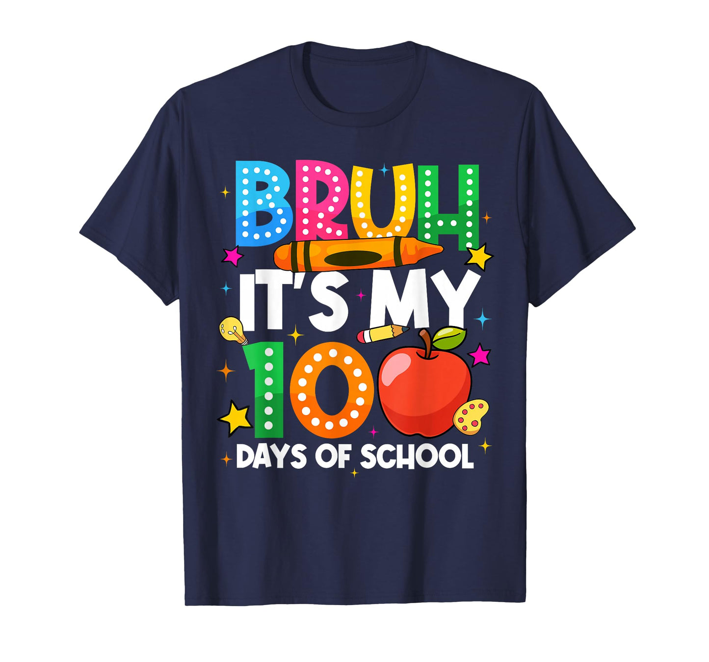 100 Days of School Bruh Its My 100 Days Funny Boys Kids T-Shirt