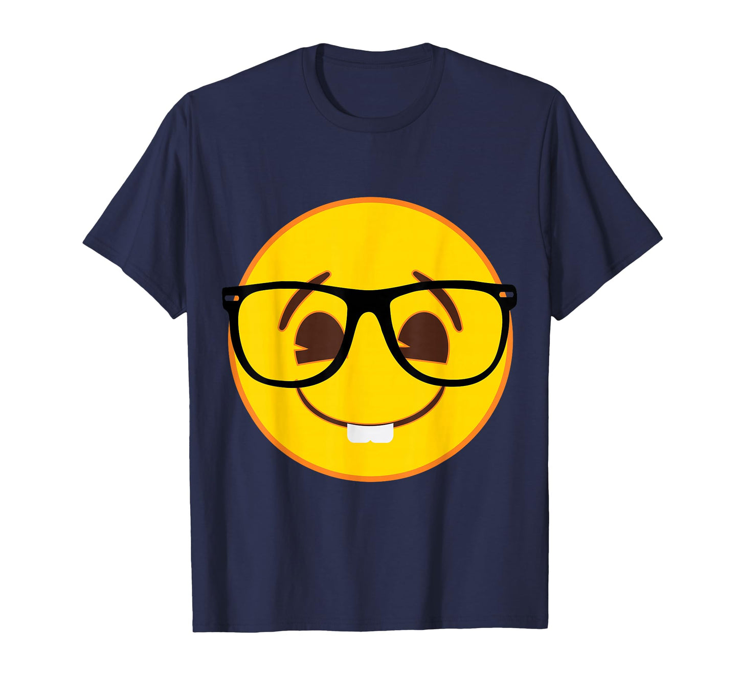 Official Emoji Nerd Glasses Yellow Smile Face T-Shirt