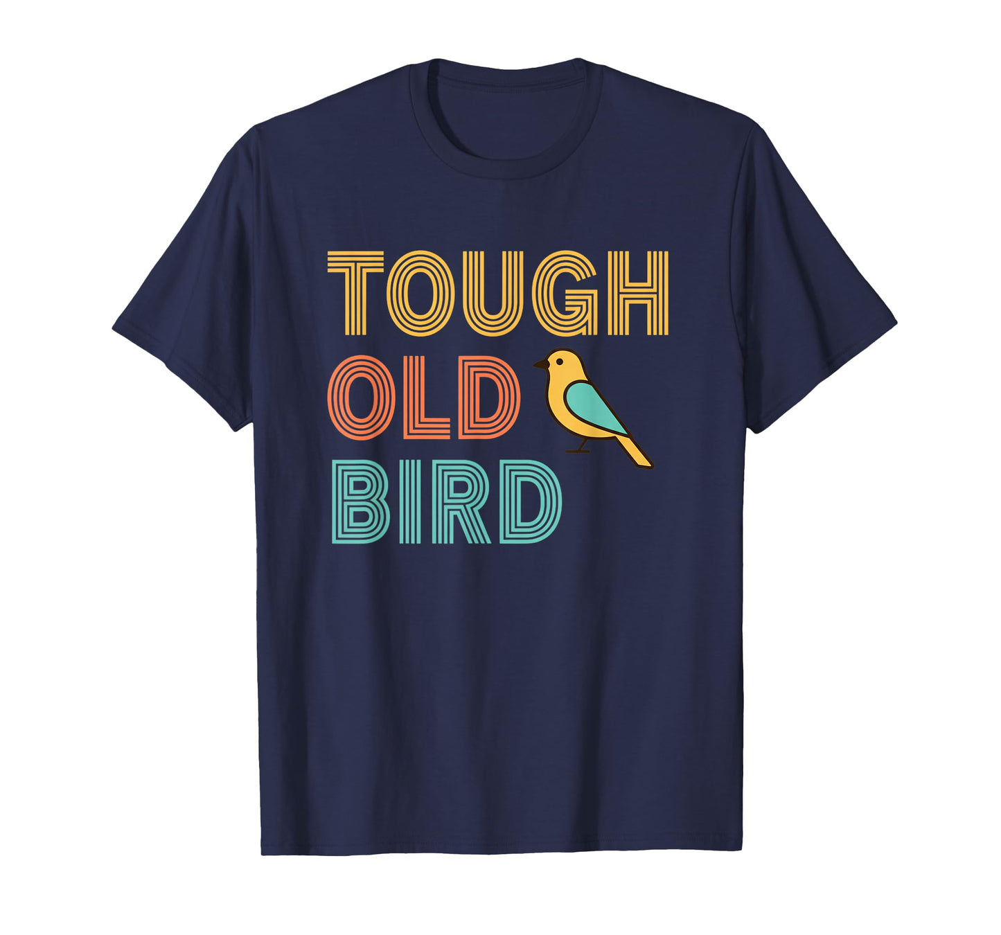 Bird Tough Old Bird Retro Stripe Finch T-Shirt