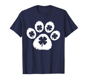 Paw Print Dog Owner Lover Patricks Day Shamrock Men Women T-Shirt