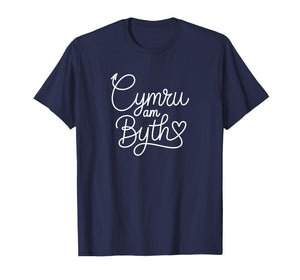 Wales is Forever - Welsh Patriotic Heart Line Art T-Shirt