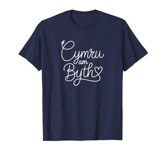 Wales is Forever - Welsh Patriotic Heart Line Art T-Shirt