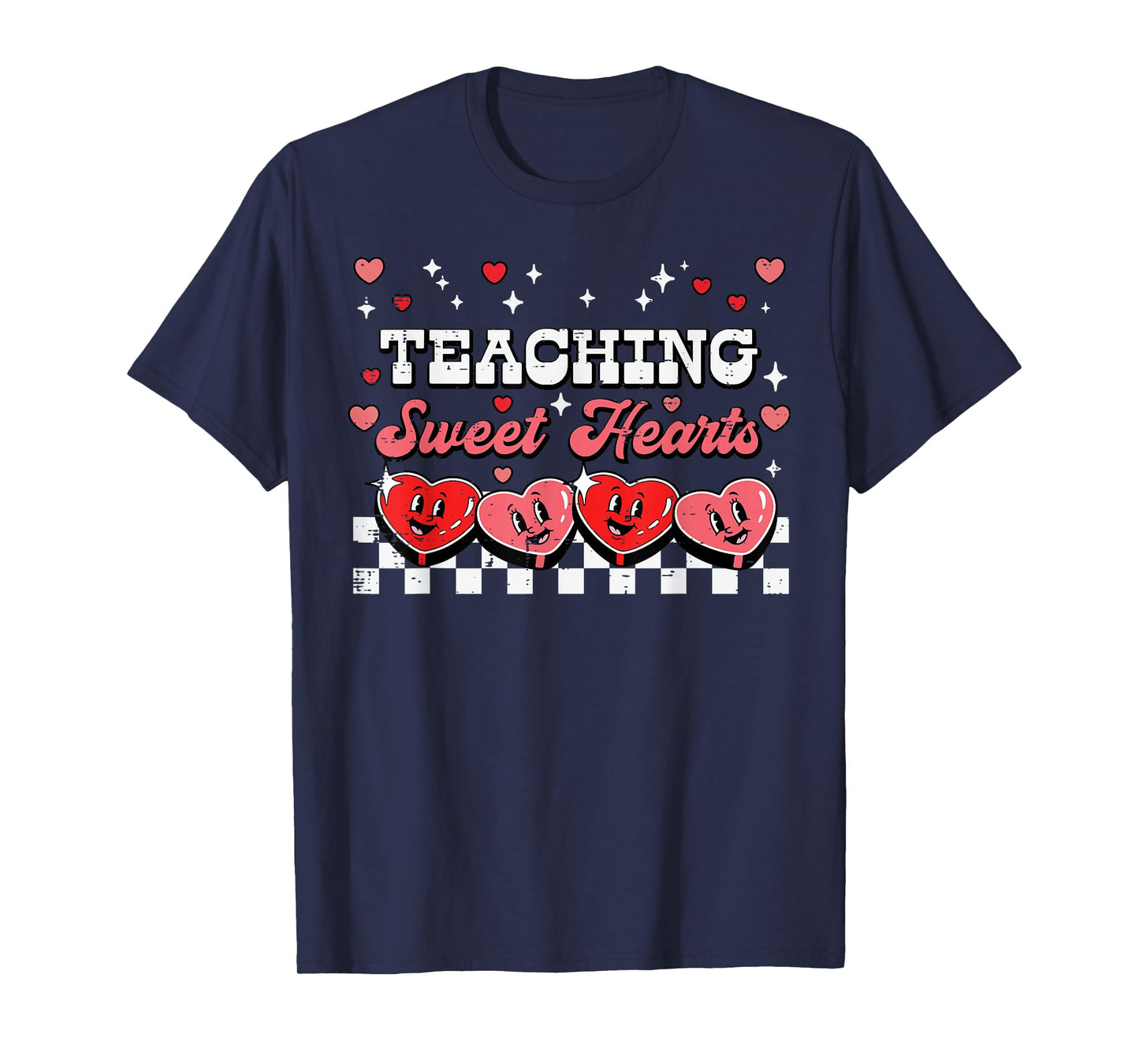 Valentines Day Teacher Teaching Sweethearts Retro Women Men T-Shirt