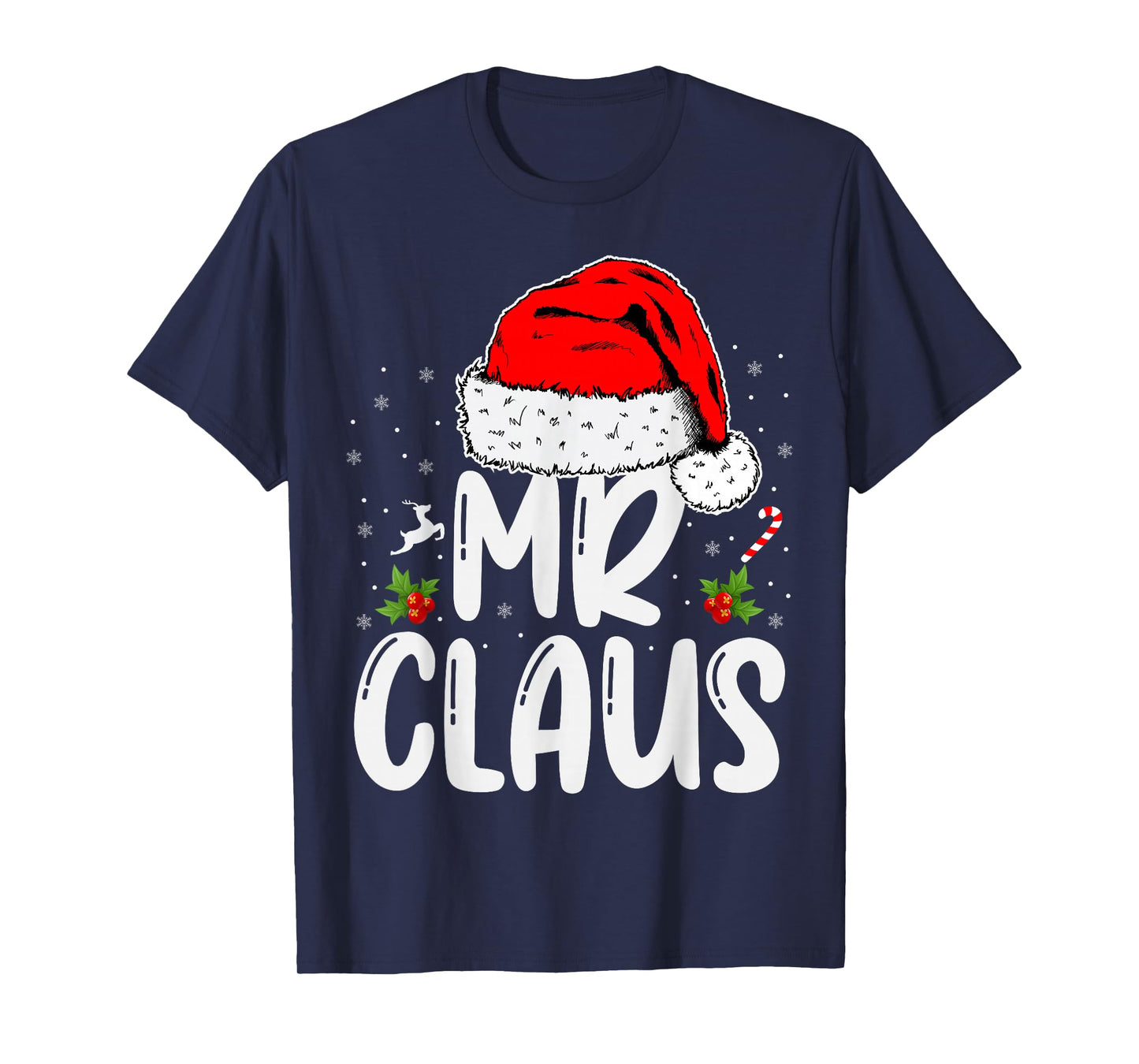 Mr and Mrs Claus Couples Matching Christmas Santa T-Shirt