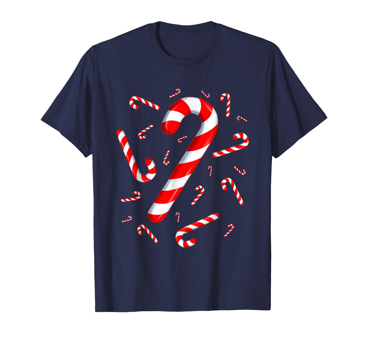 Christmas Candy Cane Santa Xmas Kids Toddler Youth Women Men T-Shirt