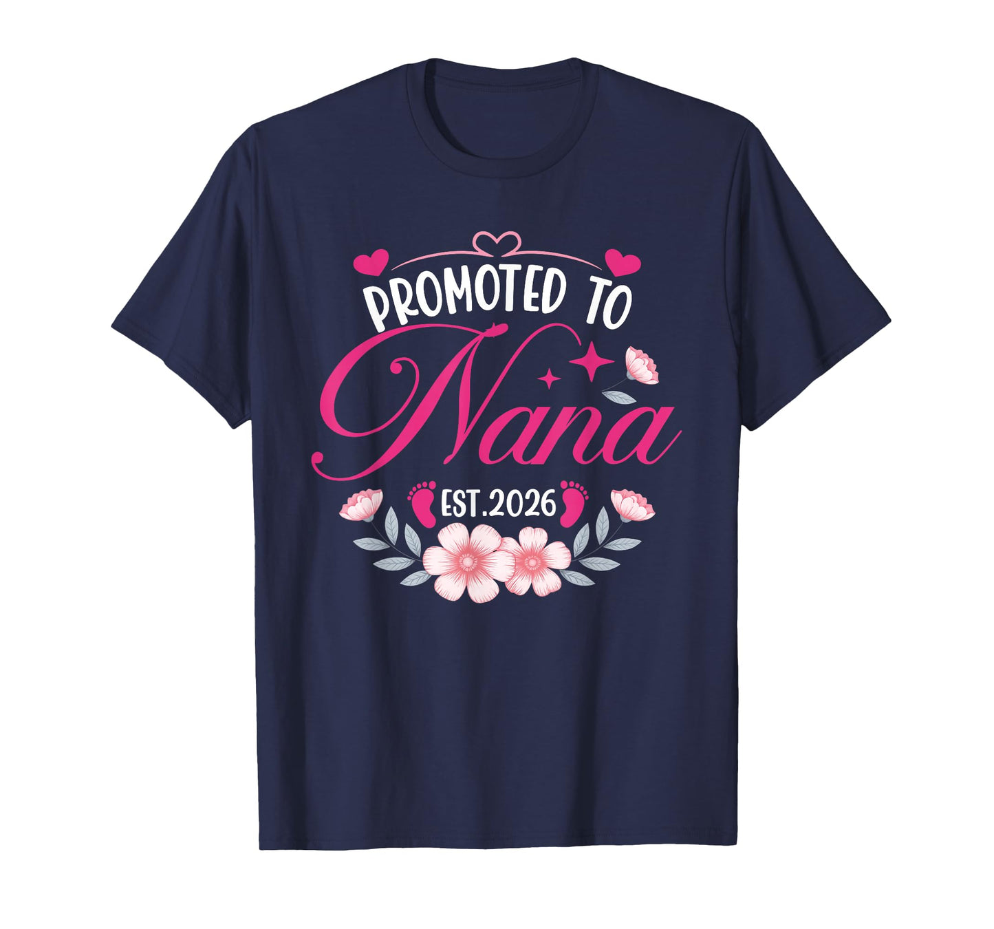 Promoted to Nana Est. 2026 Great Grandma Floral T-Shirt