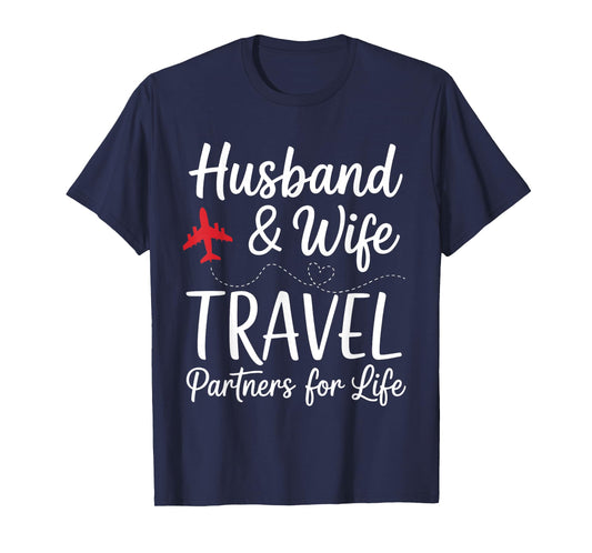 Couple Matching Husband and Wife Travel Partners for Life T-Shirt