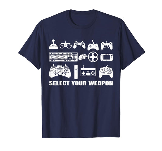 Select Your Weapon Funny Gaming Video Games Controller T-Shirt
