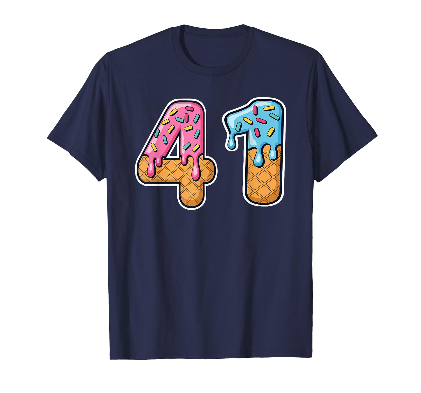 41 Ice Cream Drip Meme Forty One Four Gen Alpha Slang T-Shirt