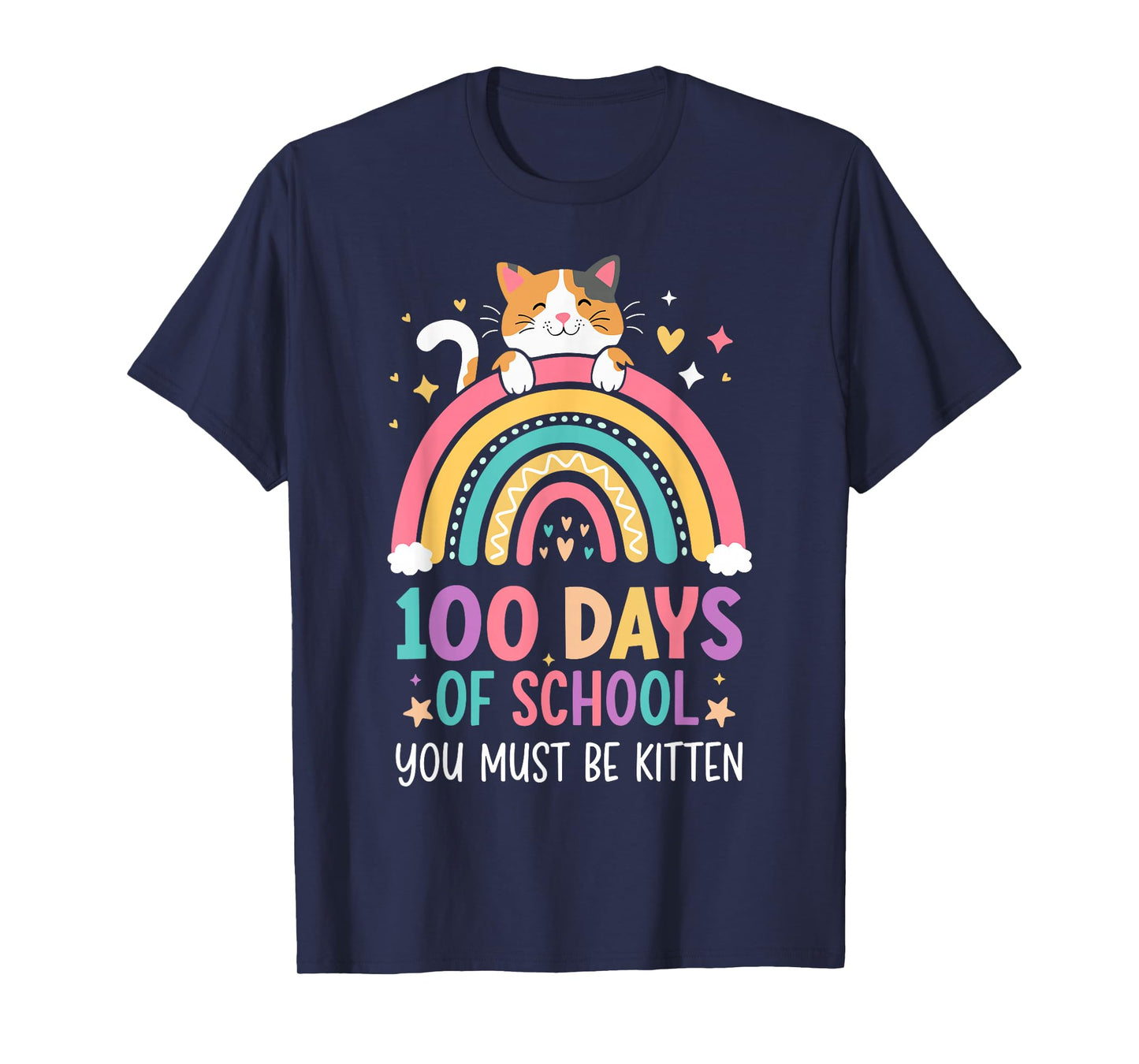 Girl 100 Day of School Cat for Girls 100th Day of School Kid T-Shirt