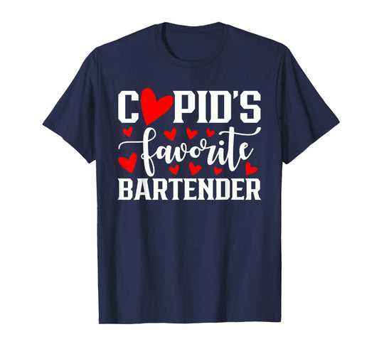 Cupid's Favorite Bartender Cute Heart Valentine's Day T-Shirt