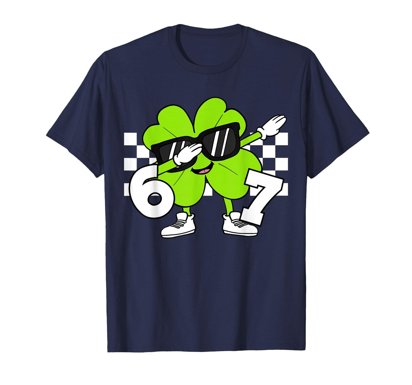 Boys St Patricks Day Dabbing Shamrock Clover 67 Six Seven T-Shirt