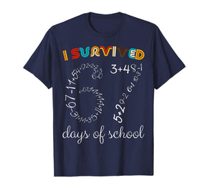 I Survived 67 Days of School Funny Vintage Math Meme Teacher T-Shirt
