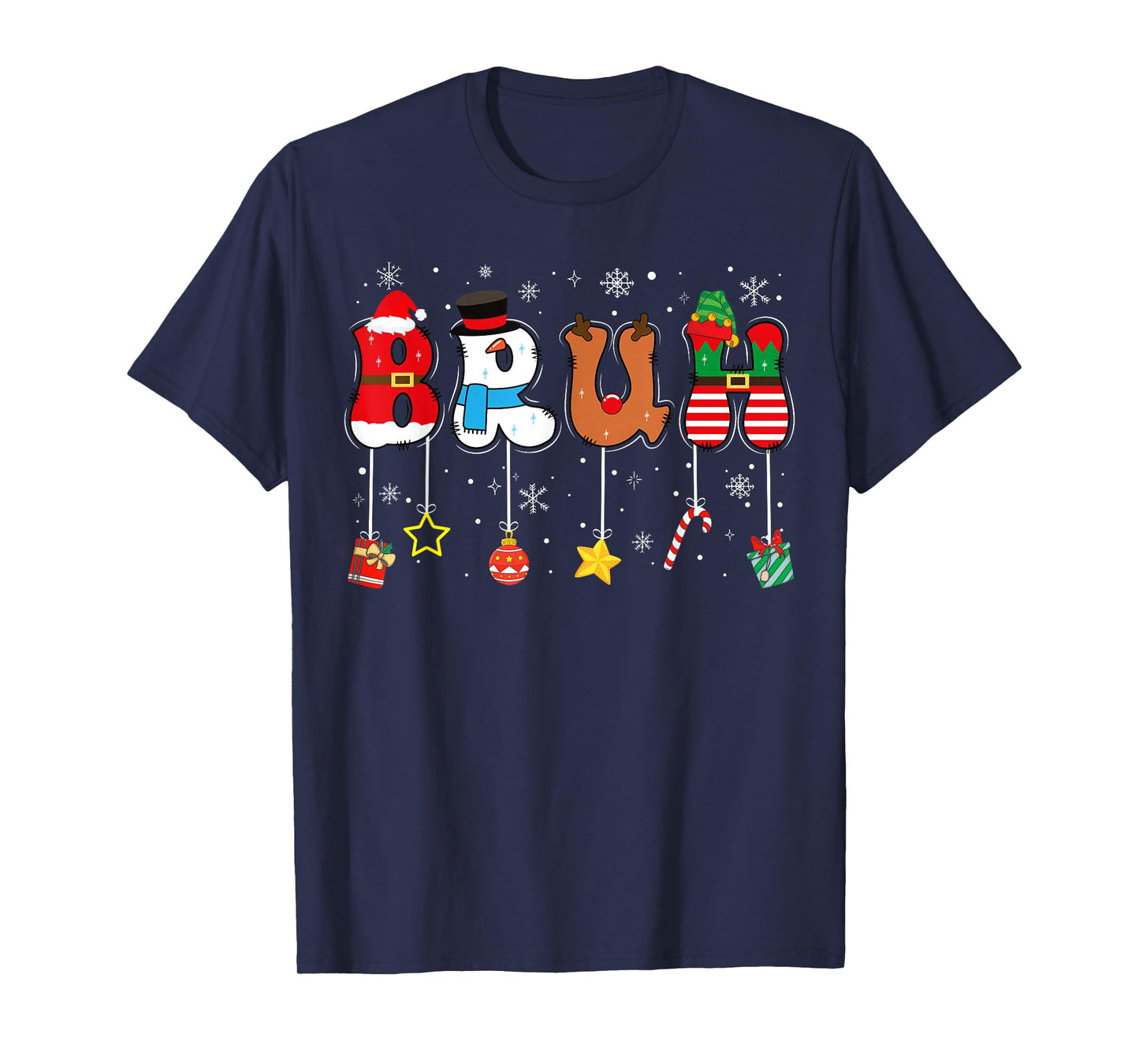 Bruh Funny Christmas Red Plaid Teens Boys Kids Xmas Pajamas T-Shirt