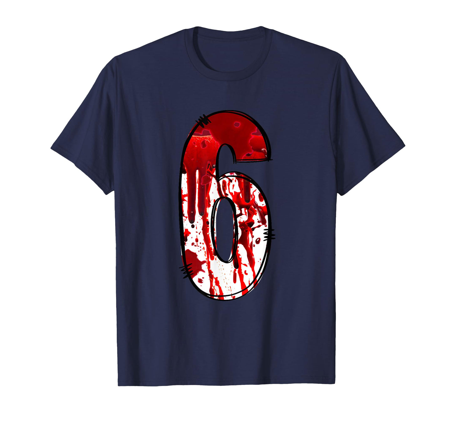 Fun Six Seven 6 7 Meme Design Couples Halloween Horror Blood T-Shirt