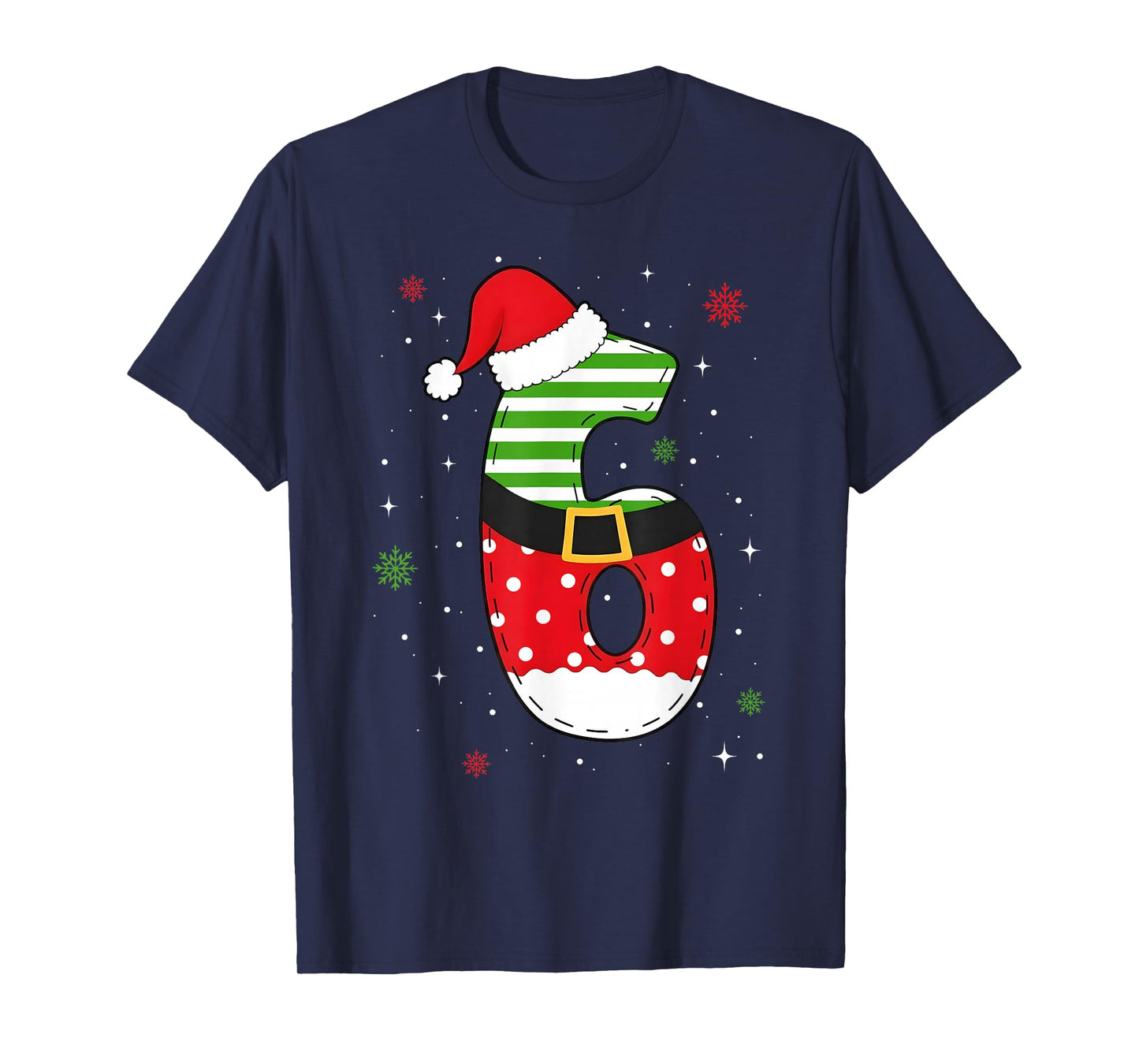 Six Seven Matching 67 Christmas Santa Hat Meme Gen Alpha Z T-Shirt