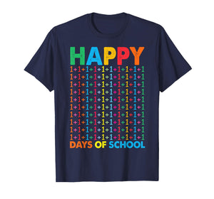Happy 100 Days of School Math Numbers Kids Teacher T-Shirt